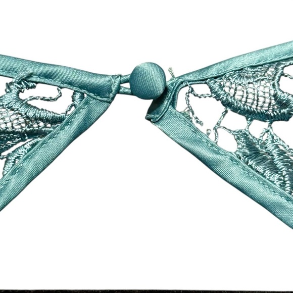 ADRIANNA PAPELL Lace Square Neck Formal Cocktail Blue Dress Size 12 - Picture 8 of 12